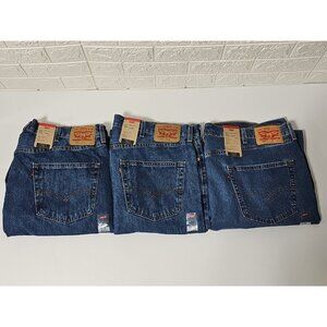 Lot of 3 Levi's Men's Big & Tall 505 Regular Fit blue Jeans denim, 44W x 32L NEW